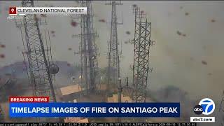 TIME-LAPSE: Wildfire destroys Silver Peak weather-monitoring station on Santiago Peak
