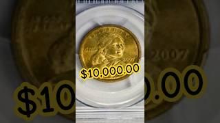 Gold Sacagawea Dollar Coin Worth $10,000.00 #youtubeshorts #gold #dollar #coin #sacagawea