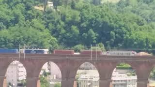 Treno merci e652 tigre container touax,Pontedecimo,succursale Giovi,trains hunter,trainspotting