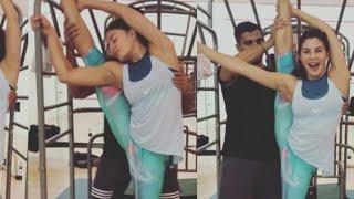 jacqueline fernandez gym coach touching his private places | jacqueline fernandez workout video