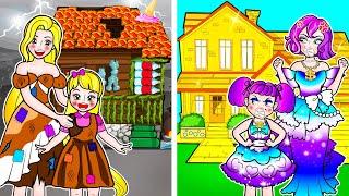 [paper doll] POOR Rapunzel vs RICH Amy Buys His FIRST HOUSE!  | Rapunzel's Family