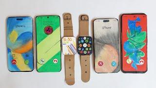 iPhone 16 pm + Galaxy Z flip + iPhone 16 plus + Samsung z flip 4 incoming call with smart watch