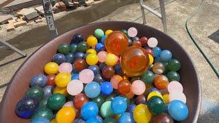 300 real marblesDump truck enthusiast's art and water sounds ASMR