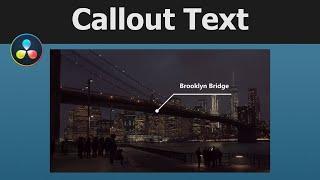 How to make call-out text in Fusion | DaVinci Resolve Fusion 16 Beginner Tutorial