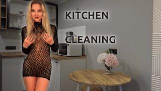 4K Cleaning Kitchen|Clean  with me | Transparent Try On Haul 2024