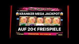 Mega Jackpot Lucky Ladys Charm auf 20€ Freispiele  Novoline Casino Spielothek Spielhalle