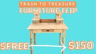 Furniture Flip |  Furniture Makeover | Vintage Vanity Upcycle and How to Apply a Transfer