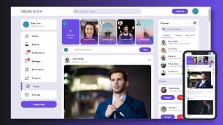 Build A Responsive Social Media Website Like Facebook/Instagram/twitter Using HTML CSS & JS Website