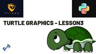 Python Turtle graphics Tutorial - LESSON 3 (setx, sety, hideturtle, setpos, goto)