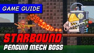 How to kill Shockhopper Penguin Mech Boss with ranged combat player | Starbound game guide