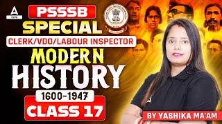 PSSSB Clerk, VDO, Labour Inspector 2024 | Modern History ( 1600-1947 ) By Yashika Mam #17