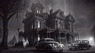 Haunted Mansion (1945) - Classic Black & White Horror with Soothing Rain & Thunderstorm Ambience