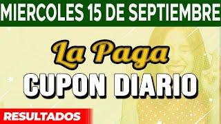 Resultado del sorteo Cupon Diario del Miércoles 15 de Septiembre del 2021