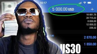 Making $5000 In 30 Minutes LIVE Trading US30!