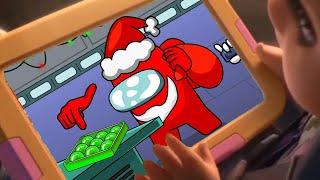 Santa claus with a Among Us is not appropriate for THIS KID ( animation )