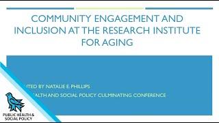 Natalie Phillips - Community Engagement and Inclusion at the Research Institute for Aging
