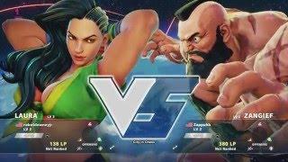 Street Fighter 5 Ranked - Laura vs. Zangief