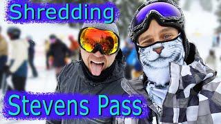 Shredding Stevens Pass, Snowboarding Adventure Vlog