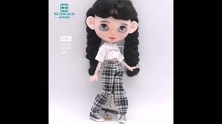 Blyth Clothes Azone OB22 OB24 Doll Accessories Fashion Short T Black