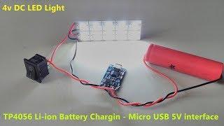 4v DC LED Emergency Light With 3.7v TP4056  Li-Ion Battery - 5v Micro USB charger | POWER GEN