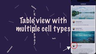 iOS - Tableview with multiple cell types, Instagram like UI Tutorial, swift | iKashyap007 #coding