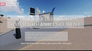 Direct Solar Desalination System With Enhanced Desalination