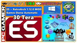 ES + RetroArch 1.20.0 Jogos Automatico 7GB e igual 37 Tera Beta Windows 64 bit Seu pc pode queimar ?