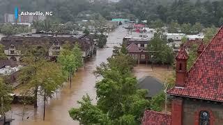 Drone footage of Asheville flooding: Biltmore Village damage seen in Helene aftermath