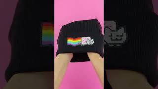 #shorts #nyancat #cat #rainbow #meme #kawaii #beanie #cap #hat #custom #embroidered #clothes