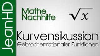 Mathe Nachhilfe - Vollständige Kurvendiskussion Gebrochenrationaler Funktionen - Analysis