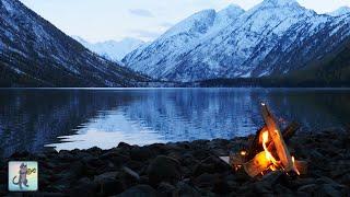 Lakeside Campfire ~ Relaxing Fireplace Sounds  Burning Fireplace / Crackling Fire (NO MUSIC)