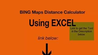 Calculate Distance in Excel Using Bing Maps