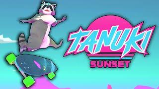 Tanuki Sunset: Longboard Raccoon Game!