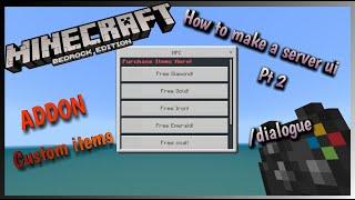 How to make a Server Gui and custom items with ADDONS! Minecraft Bedrock Edition *1.19* Pt 2