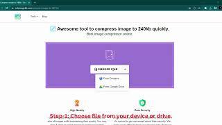 Awesome tool to compress image to 240kb quickly