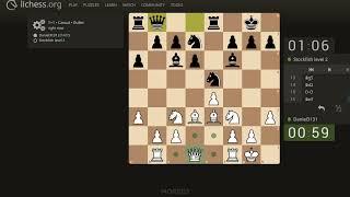 Bullet Chess Against Stockfish Level 2 Bot. #chess #chessgame #bot #lichess