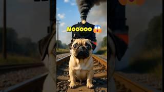 Baby Pug on the Train Tracks… What Happens Next  #AI #aimovie