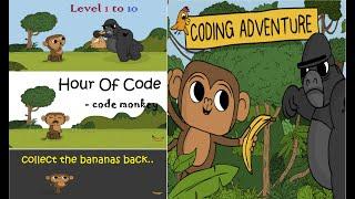 Code Monkey | Coding Adventure | Catch Banana | Level 1 to 10 | Hour of code