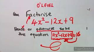 O'level Mathematics Factorisation| Solving Quadratic Equations @mathszoneafricanmotives