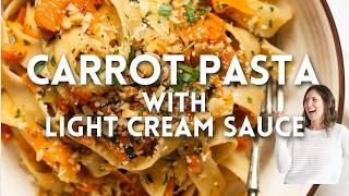 Light and Creamy Carrot Pasta with Carrot Ribbons | Easy 30 Min Recipe!