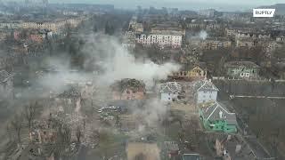 Drone captures large-scale destruction in Mariupol as city fights continue  footage filmed on Sunday