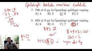 5-mavzu QOLDIQLI BO'LISHGA DOIR MISOLLAR YECHISH 1. Samarqand to'plam