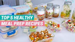 TOP 5 HEALTHY MEAL PREP LUNCHES | Easy recipes for work & school + FREE lunch recipes e-book!