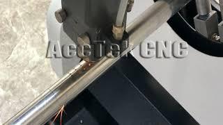 ACCTEK 1500w fiber laser tube pipe cutting machine drilling hole