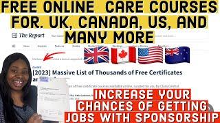 FREE ONLINE CARE CERTIFICATES FOR :UK,CANADA,USA AND MORE INCREASE YOUR CHANCES OF GETTING SPONSORED