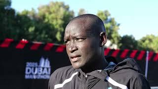 Former World record holder Dennis Kimetto speaks after finishing Dubai marathon.