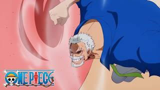 Garp Punches Sanjuan Wolf Into The Sea | One Piece