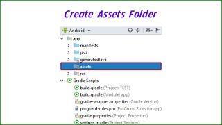 How to create assets folder in Android Studio