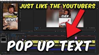 Super Easy Pop-Up Text Tutorial | Premiere Pro 2022