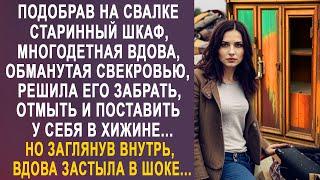 Подобрав на свалке старинный шкаф, многодетная вдова решила его забрать. Но заглянув внутрь...